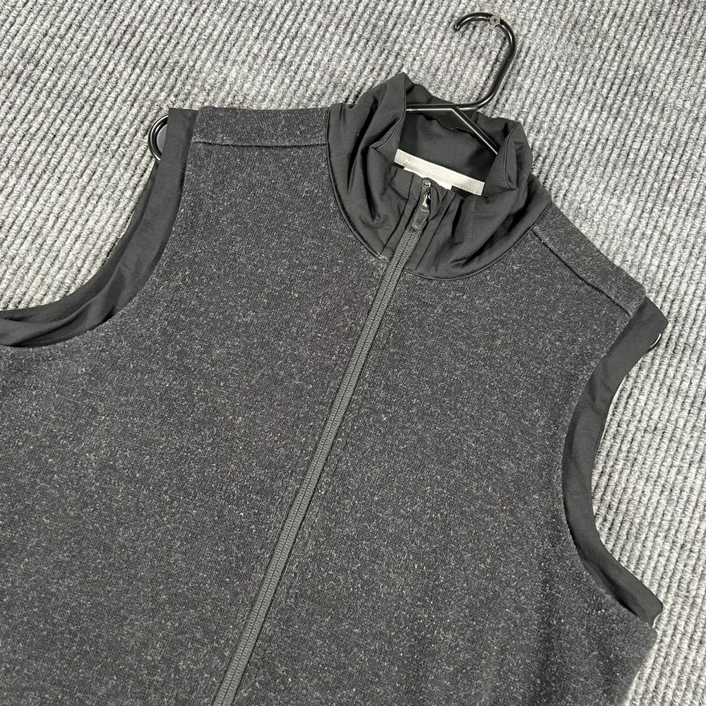 Nike Golf Vest Womens Large Black Sleeveless Full Zip Mock Neck Outdoor Tour